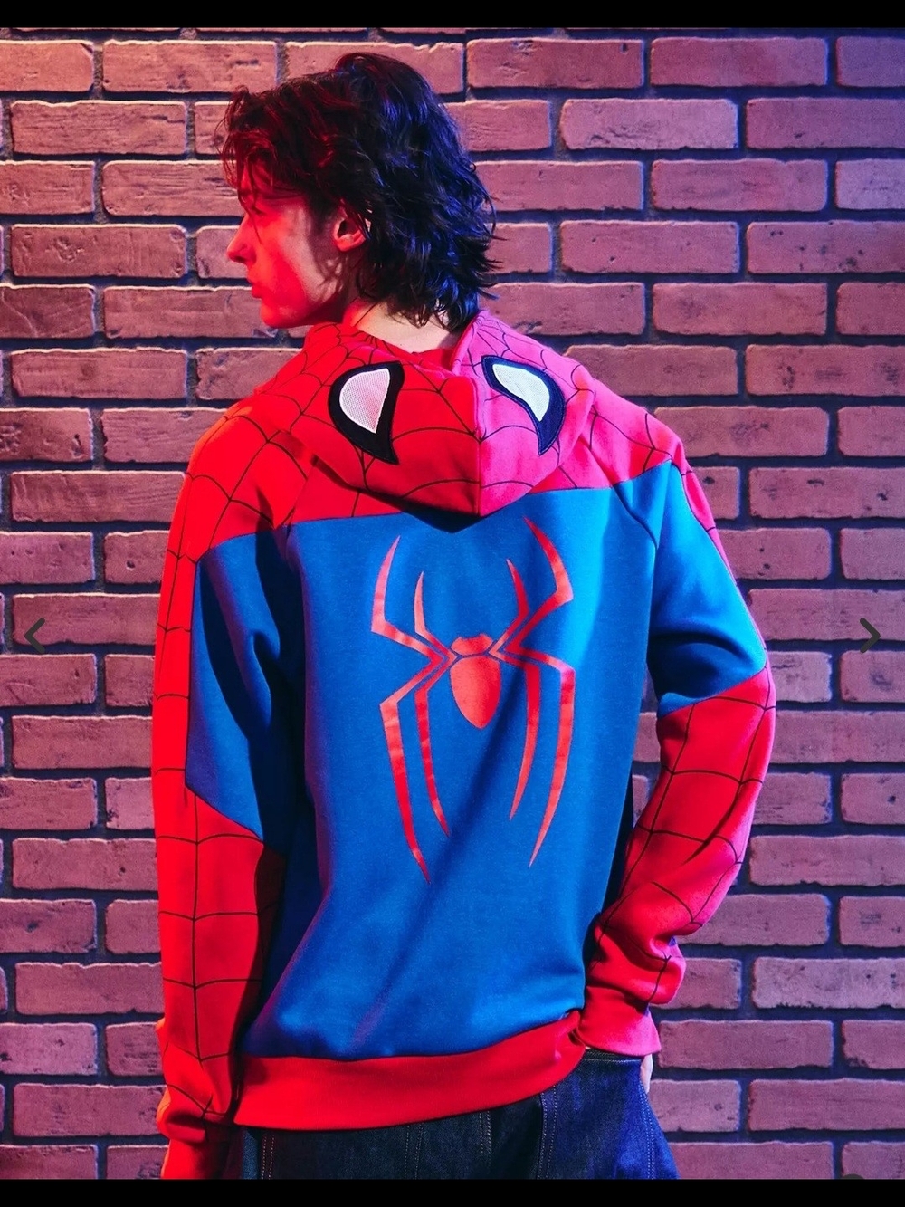 Marvel Red & Black Spider Logo Zip Hoodie - Picture 2 of 7